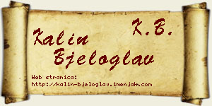 Kalin Bjeloglav vizit kartica